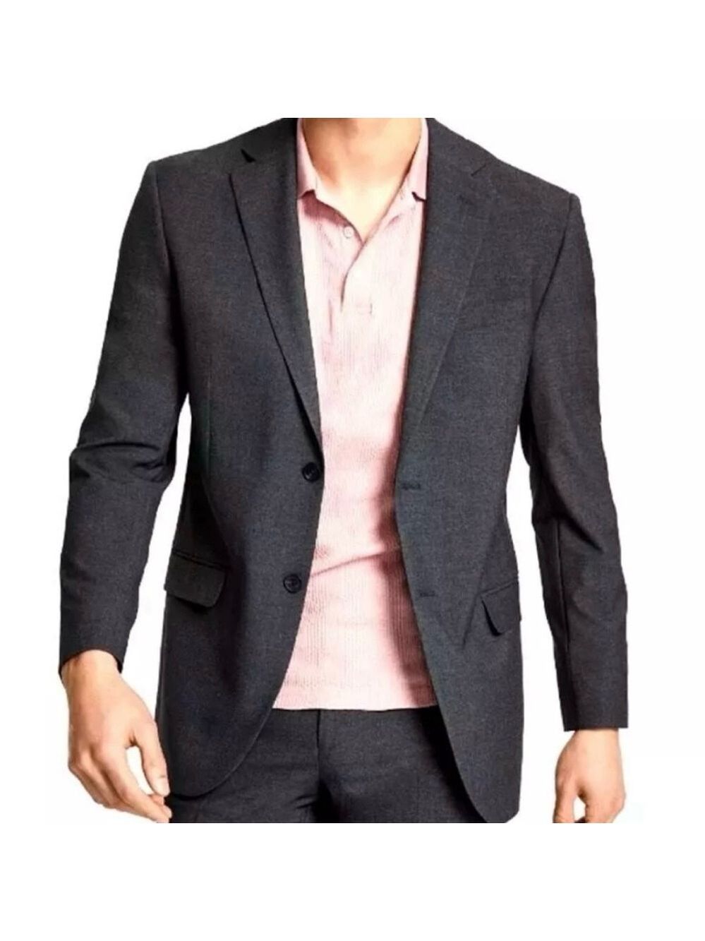 DKNY Duran Mens Modern Fit Stretch Charcoal Blazer Suit Jacket Sport Coat 38 Reg